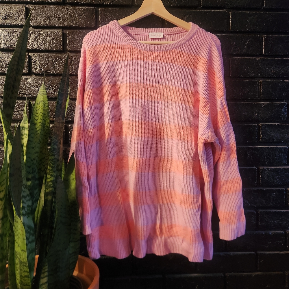 Pink Lily Oversized Striped Sweater